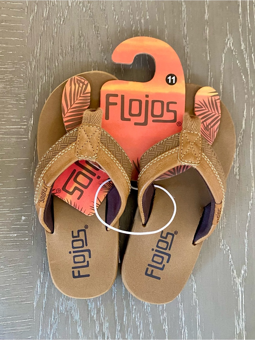 Flojos Brown Kids Sandals with Tan Stitching